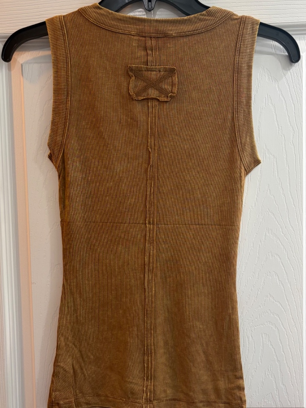 NEW ZENANA WASHED RIBBED SCOOP NECK TANK TOP WIDE STRAP LONG MINERAL WASH BOHO - Picture 3 of 5